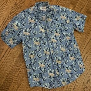 Southern Proper Traditional Fit Blue Floral Men's Shirt